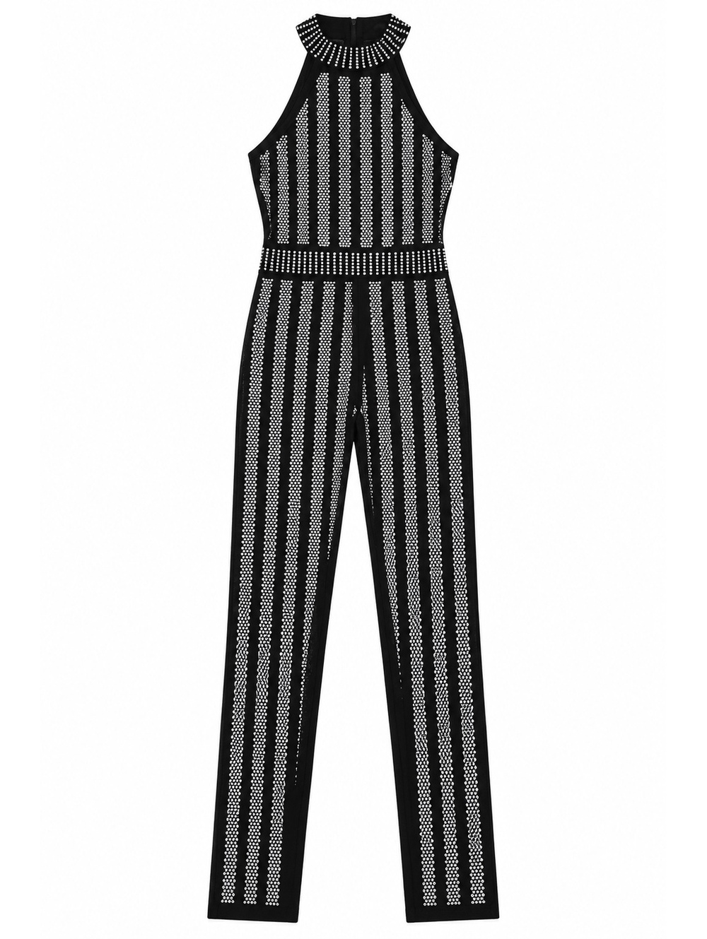 Black Sequin Halter Neck Jumpsuit